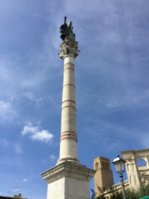 The column with St Oronzo on top.